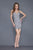 Primavera Couture - 3120 Spaghetti Straps V Neck Sequin Fitted Dress in Silver