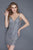 Primavera Couture - 3120 Spaghetti Straps V Neck Sequin Fitted Dress in Silver