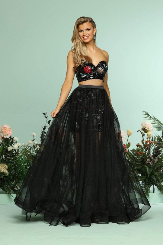 Zoey Grey - 31211 Sequined Sweetheart Two-Piece A-line Gown In Black and Multi-Color