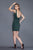Primavera Couture - 3121 Crystal Beaded  V Neck Fitted Cocktail Dress in Green