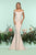 Zoey Grey - 31220 Floral Embroidered Detail Mermaid Gown In Pink and White