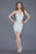 Primavera Couture - 3122 Beaded V-neck Sheath Cocktail Dress in White