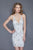 Primavera Couture - 3122 Beaded V-neck Sheath Cocktail Dress in White