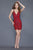 Primavera Couture - 3122 Beaded V-neck Sheath Cocktail Dress in Red