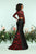 Zoey Grey - 31232 Long Sleeved Two-Piece Mermaid Gown In Black and Red