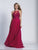 Dave & Johnny - 3123 Illusion Halter Ornate Lace Evening Gown in Pink