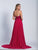 Dave & Johnny - 3123 Illusion Halter Ornate Lace Evening Gown in Pink