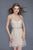 Primavera Couture - 3123 Bead Embellished V-neck Sheath Dress in Neutral