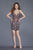 Primavera Couture - 3124 Multi-Colored Sequined V-neck Sheath Dress in Black and Multi-Color