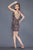 Primavera Couture - 3124 Multi-Colored Sequined V-neck Sheath Dress in Black and Multi-Color