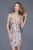 Primavera Couture - 3124 Multi-Colored Sequined V-neck Sheath Dress in White and Multi-Color