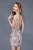 Primavera Couture - 3124 Multi-Colored Sequined V-neck Sheath Dress in White and Multi-Color