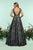 Zoey Grey - 31252 Sequined Deep V-neck A-line Dress In Blue and Neutral