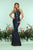 Zoey Grey Illusion High Halter Sequined Stripe Gown 31261 - 1 pc Navy/Royal In Size 10 Available in Navy/Royal