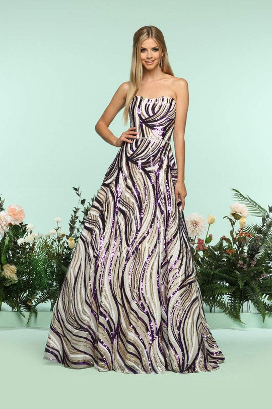 Zoey Grey - 31263 Sweetheart Sequined Evening Gown In Purple and Multi-Color