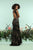 Zoey Grey - 31266 Sequined Bateau Jersey Sheath Dress In Black and Neutral