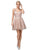 Dancing Queen - 3126 Embellished Deep V-neck A-line Dress In Pink