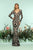 Zoey Grey - 31272 Sequined Long Sleeve Wide V-neck Sheath Dress In Black and Neutral