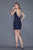 Primavera Couture - 3127 Sequined Plunging V-neck Sheath Dress in Blue