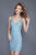 Primavera Couture - 3127 Sequined Plunging V-neck Sheath Dress in Blue