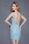 Primavera Couture - 3127 Sequined Plunging V-neck Sheath Dress in Blue