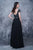 Nina Canacci - 3128 Short Sleeve Illusion Portrait Gown In Black