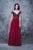 Nina Canacci - 3128 Short Sleeve Illusion Portrait Gown In Red