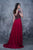 Nina Canacci - 3128 Short Sleeve Illusion Portrait Gown In Red
