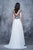 Nina Canacci - 3128 Short Sleeve Illusion Portrait Gown In White