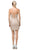 Dancing Queen - 3128 Embellished Deep V-neck Sheath Dress in Gold