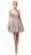 Dancing Queen - 3129 Embellished V-Neck A-Line Cocktail Dress In Neutral