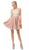 Dancing Queen - 3130 Sleeveless V Neck Beaded Top A-Line Dress In Pink and Gold