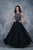 Nina Canacci - 3130 Jeweled Illusion Jewel A-line Dress In Black