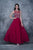 Nina Canacci - 3130 Jeweled Illusion Jewel A-line Dress In Red
