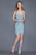 Primavera Couture - 3131 Beaded Fringe V-neck Cocktail Dress in Blue