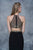 Nina Canacci - 3131 Bedazzled Illusion Halter Sheath Dress In Black and Gold