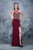 Nina Canacci - 3131 Bedazzled Illusion Halter Sheath Dress In Red and Gold