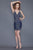 Primavera Couture - 3132 Bedazzled Plunging V-neck Fitted Dress in Blue