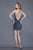 Primavera Couture - 3132 Bedazzled Plunging V-neck Fitted Dress in Blue