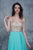 Nina Canacci - 3132 Bejeweled Illusion Scoop A-line Dress In Neutral and Green
