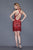 Primavera Couture - 3133 Sequined Halter Neck Fitted Dress in Red