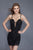 Primavera Couture - 3134 Ornate Deep Sweetheart Sheath Dress in Black