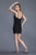 Primavera Couture - 3134 Ornate Deep Sweetheart Sheath Dress in Black