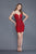 Primavera Couture - 3134 Ornate Deep Sweetheart Sheath Dress in Red