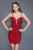 Primavera Couture - 3134 Ornate Deep Sweetheart Sheath Dress in Red
