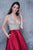 Nina Canacci - 3134 Jewel Decked Plunging A-Line Gown In Red