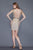 Primavera Couture - 3135 Embellished Deep V-neck Fitted Dress in Neutral