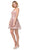 Dancing Queen - 3136 Embellished Strapless Sweetheart A-line Dress in Pink and Gold