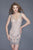 Primavera Couture - 3136 Sequined Plunging V-neck Sheath Dress in Pink