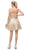 Dancing Queen - 3136 Embellished Strapless Sweetheart A-line Dress in Gold